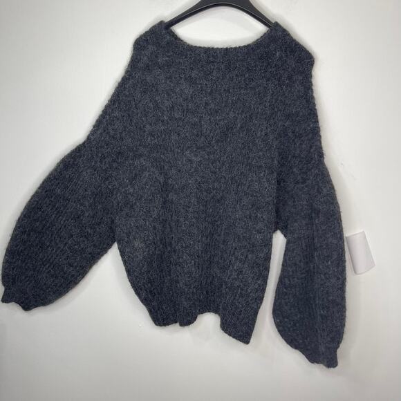 A New Day sweater knit top women's 1x plus size nubby chunky gray charcoal - Picture 9 of 12